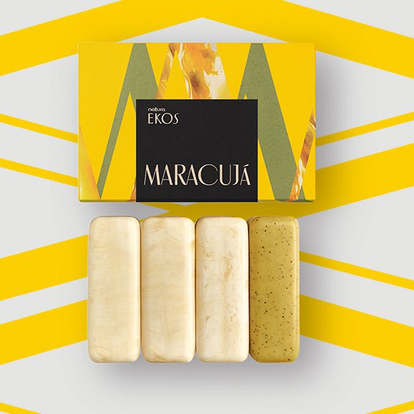 Sabonete Em Barra Puro Vegetal Cremoso E Esfoliante Ekos Maracuja 4 Un De 100 G