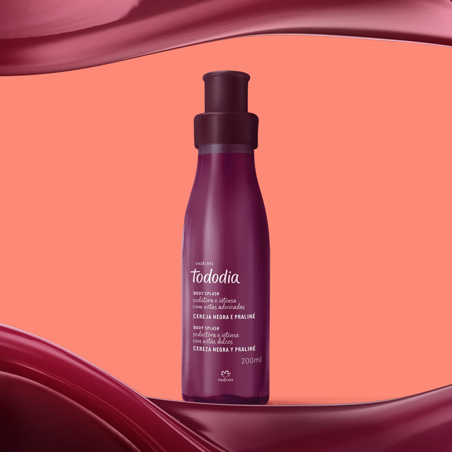 Body Splash Tododia Cereja Negra E Praline 200 ml