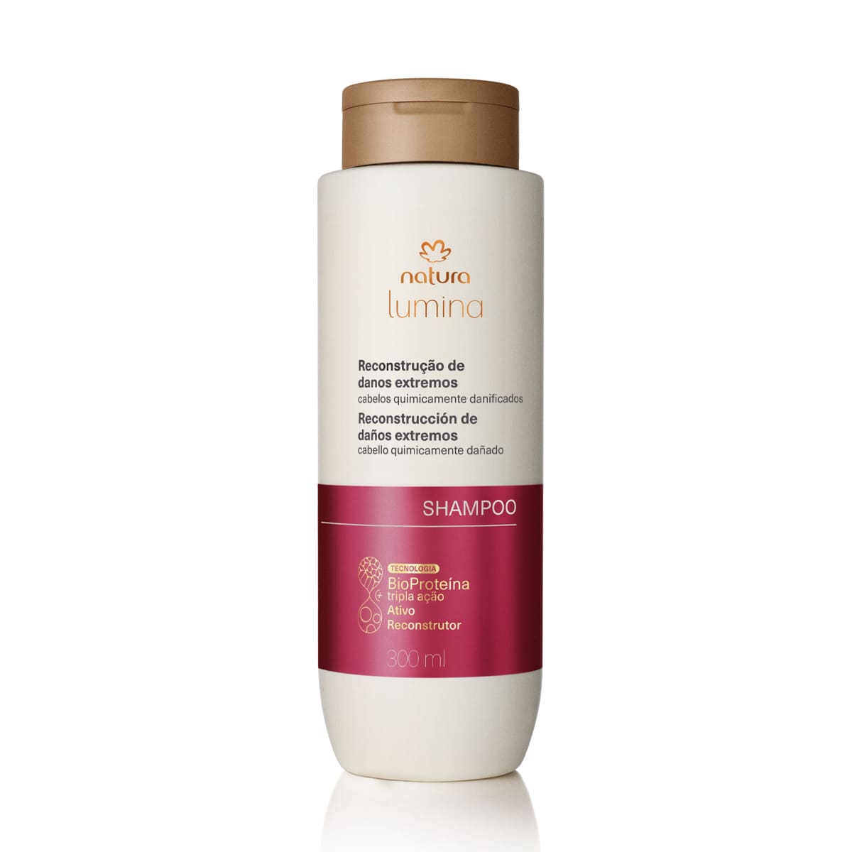 Shampoo Reestruturante Para Cabelos Quimicamente Danificados Lumina 300 ml