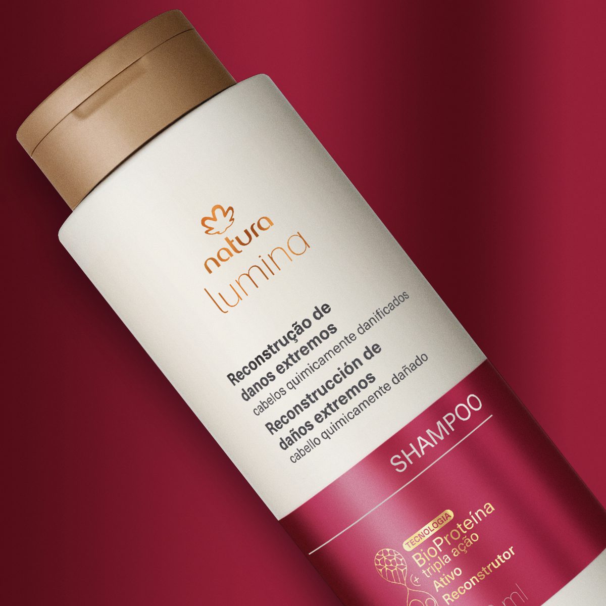 Shampoo Reestruturante Para Cabelos Quimicamente Danificados Lumina 300 ml 3 Shampoo Reestruturante para Reconstrução de Danos Extremos
