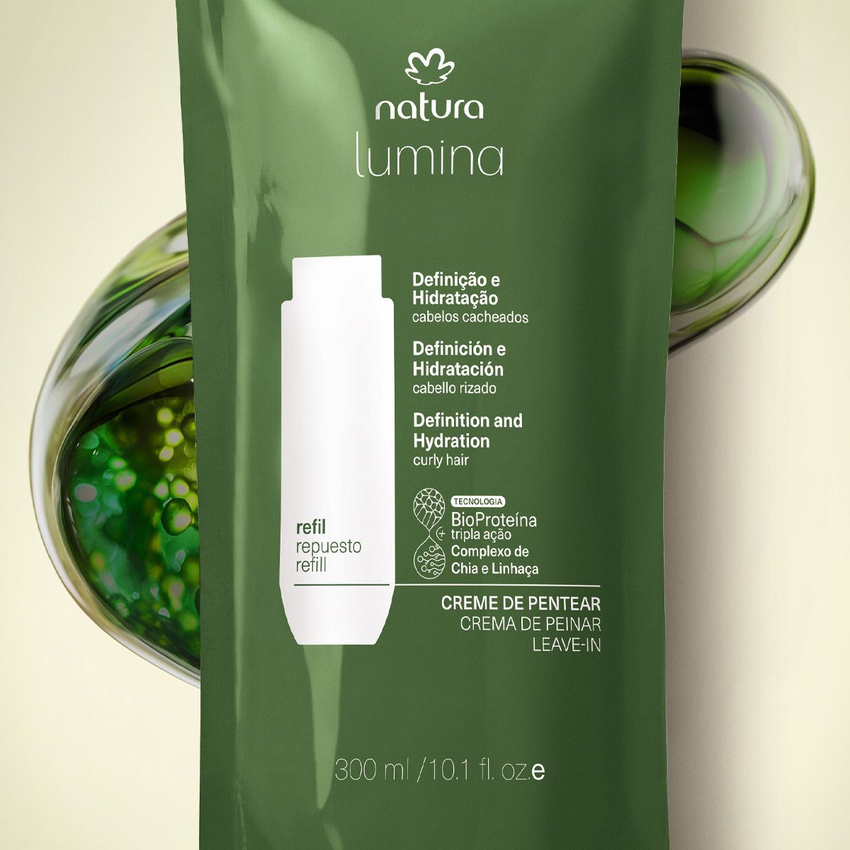 Refil Creme de Pentear para Definição e Hidratação de Cabelos Cacheados Lumina