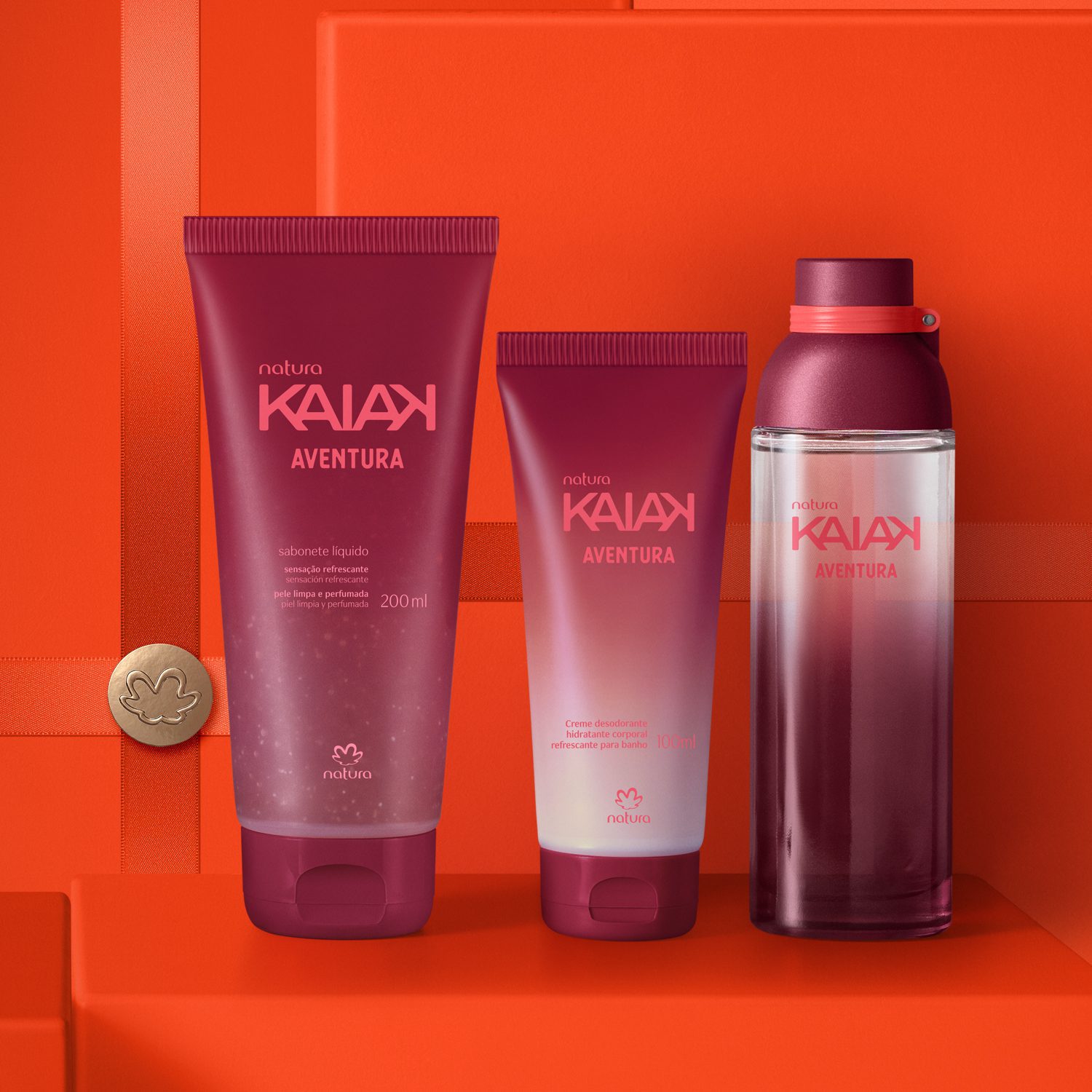 Presente Natura Kaiak Aventura Feminino 3 Produtos 3 Fragrância floral aquosa do Kaiak Aventura Feminino