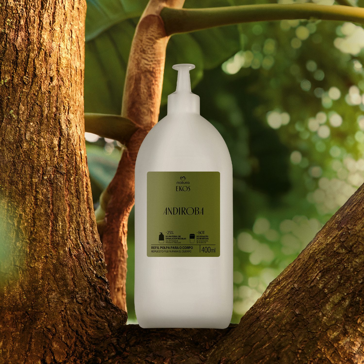 Refil Polpa Desodorante Hidratante Para O Corpo Ekos Andiroba 400 ml 4 Refil Polpa Desodorante Hidratante para o Corpo Ekos Andiroba