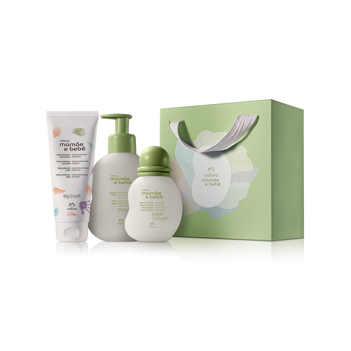 Presente Natura Mamãe e Bebê Momento Chá de Bebê (3 produtos) 4 Produtos Presente Natura Mamãe e Bebê