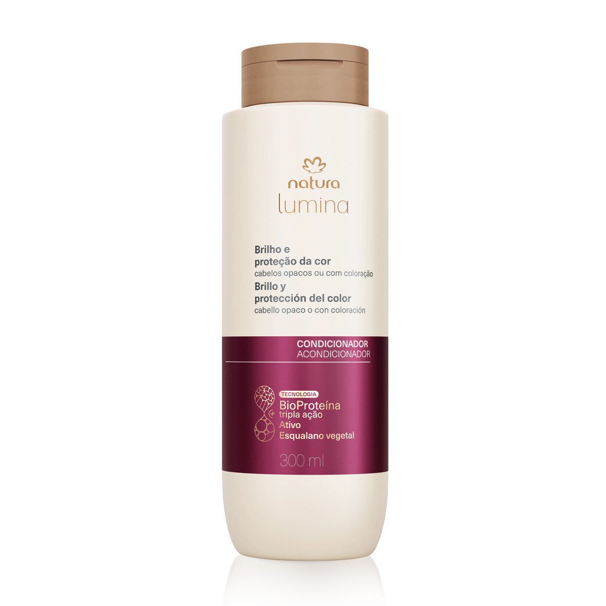 Condicionador Protetor Para Cabelos Opacos Ou Com Coloracao Lumina 300 ml 4 Linha Lumina para Cabelos Coloridos