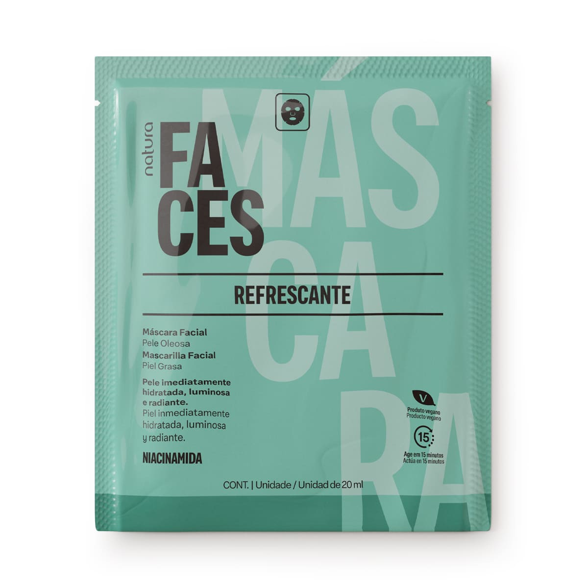 Máscara Facial Refrescante aplicação