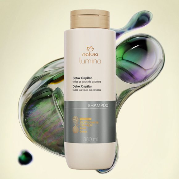 Detalhe da embalagem do Shampoo Detox Lumina
