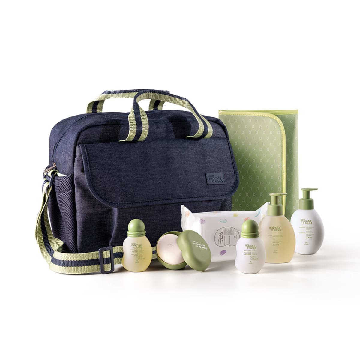 Kit Mamae E Bebe Com Bolsa E Trocador 7 Produtos