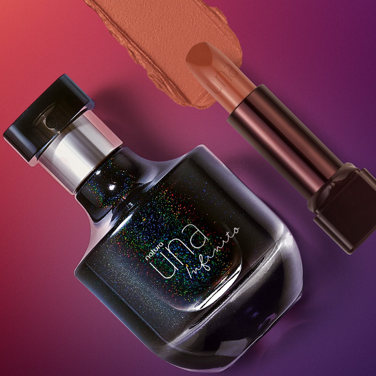 Kit Una Infinito Deo Parfum E Batom Extremo Conforto Coral