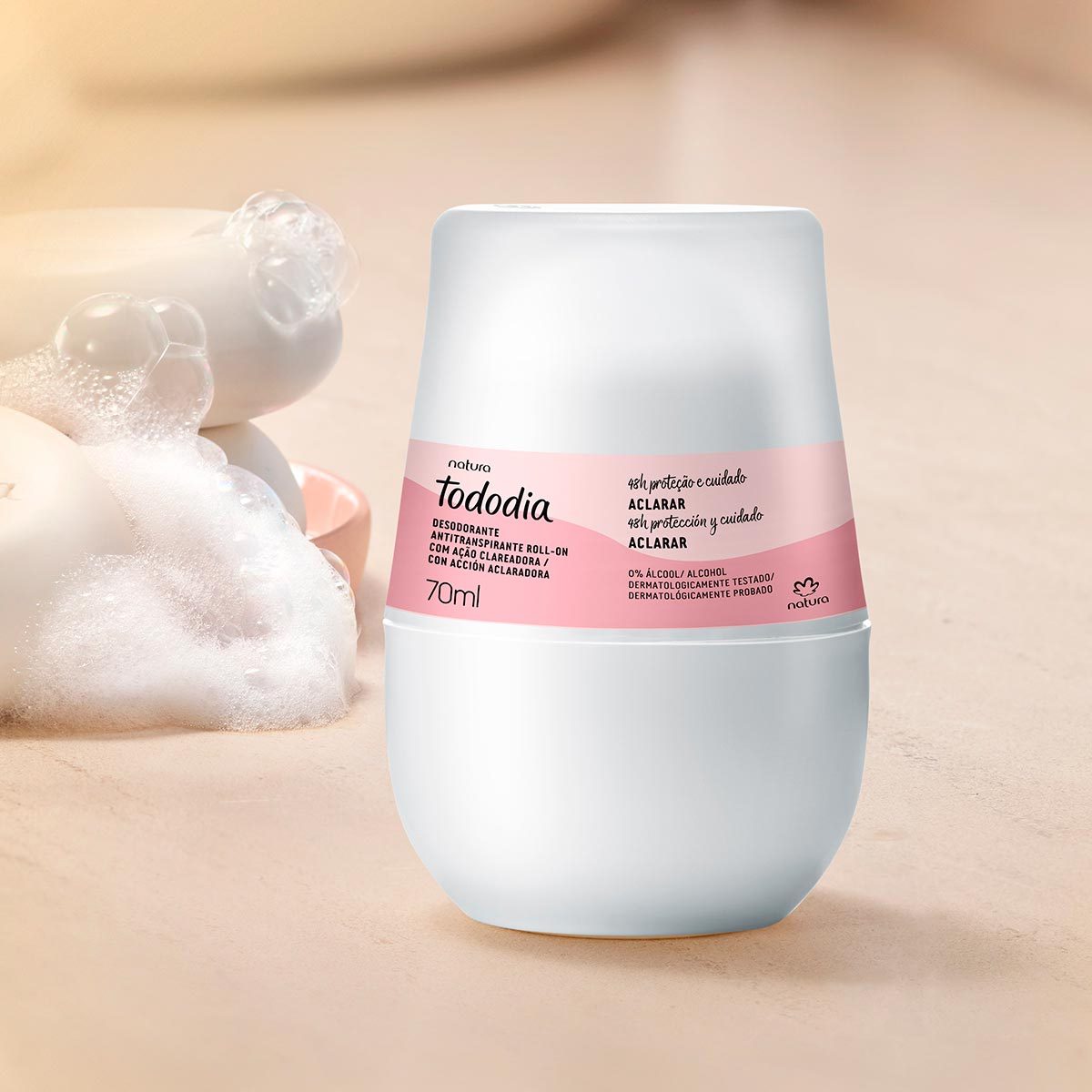 Desodorante Antitranspirante Roll-on Tododia Aclarar 3 Detalhes do produto Tododia Aclarar