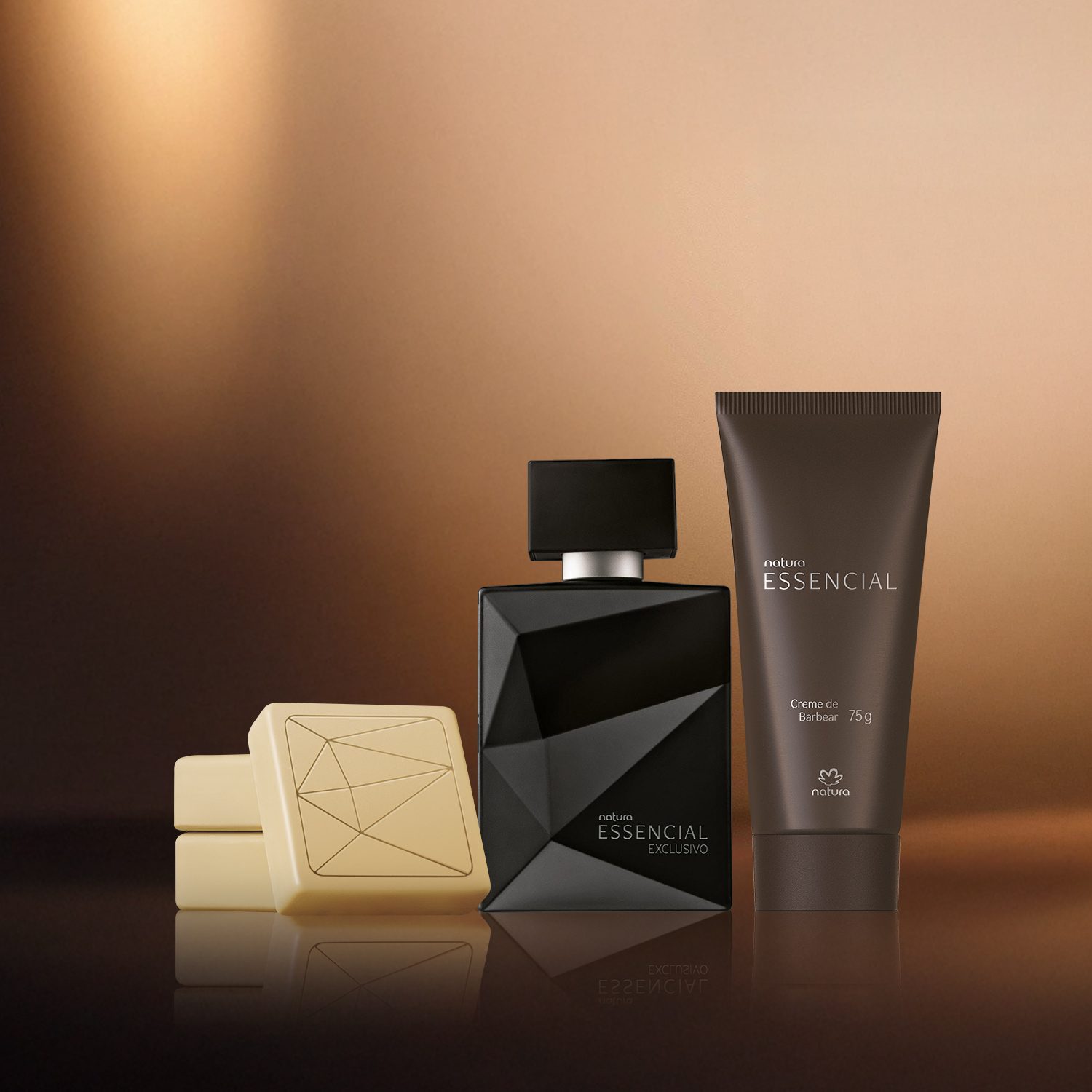 Kit Essencial Exclusivo Masculino, Sabonete em Barra e Creme de Barbear (3 produtos) 3 Visual mobile do Kit Essencial Masculino