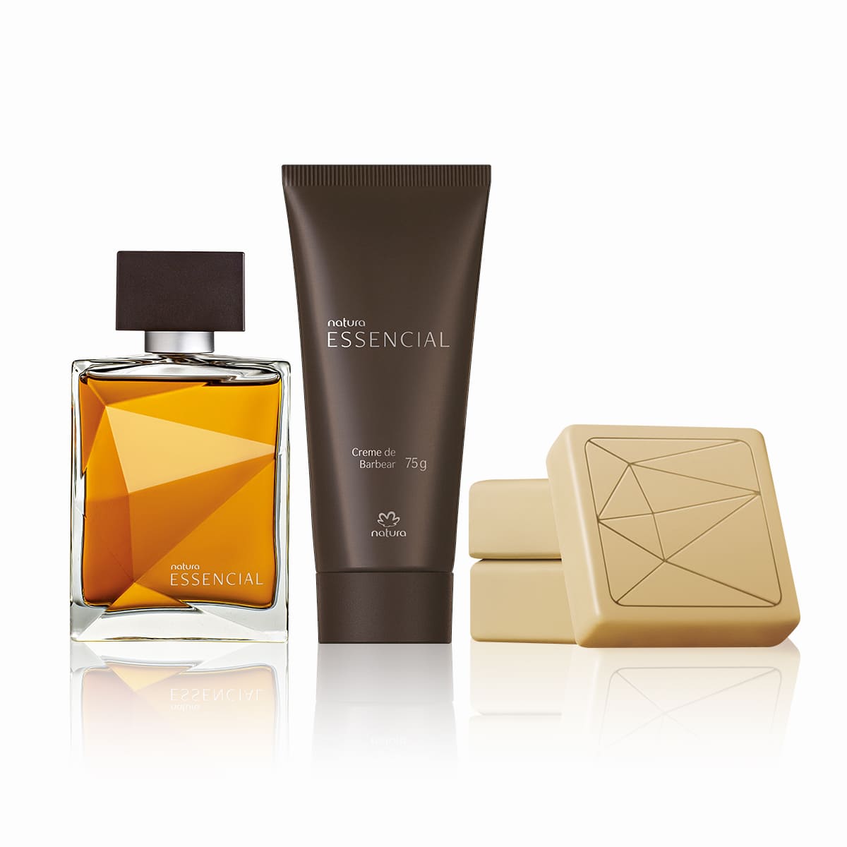 Kit Essencial Masculino, Sabonete em Barra e Creme de Barbear (3 produtos) 3 Kit Essencial Masculino, Sabonete em Barra e Creme de Barbear (3 produtos)