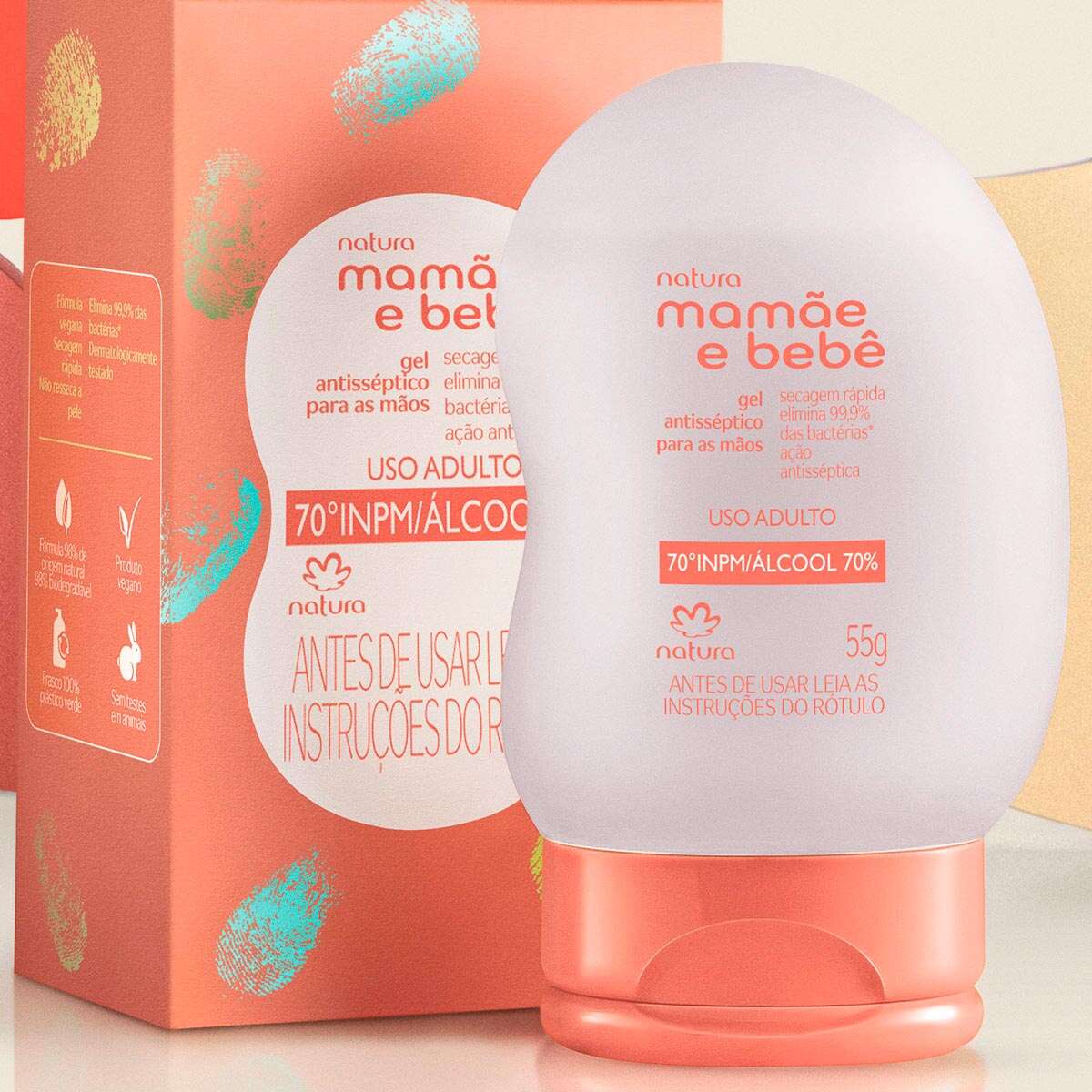 Alcool Em Gel Natura Mamae E Bebe 55 G