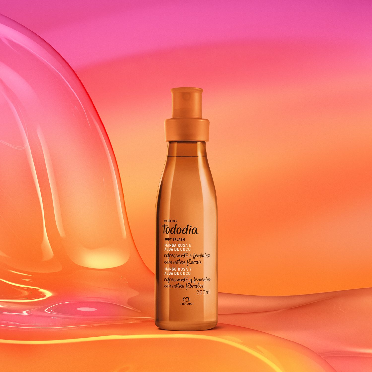Body Splash Desodorante Colonia Tododia Manga Rosa E Agua De Coco 200 ml