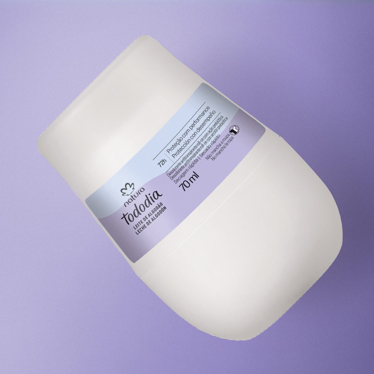 Desodorante Antitranspirante Roll On Tododia Algodao 70 ml