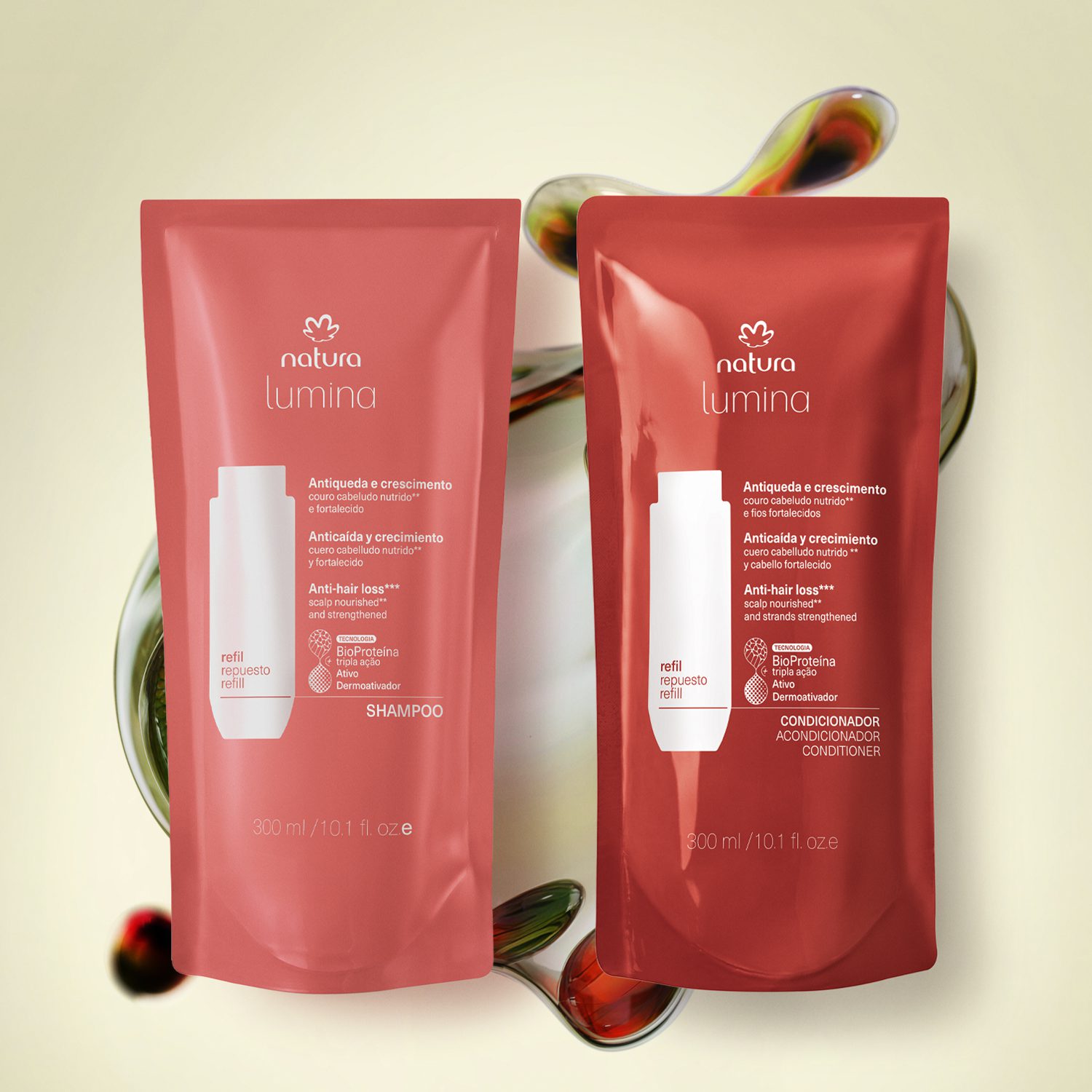 Kit Refis Shampoo E Condicionador Lumina Antiqueda E Crescimento