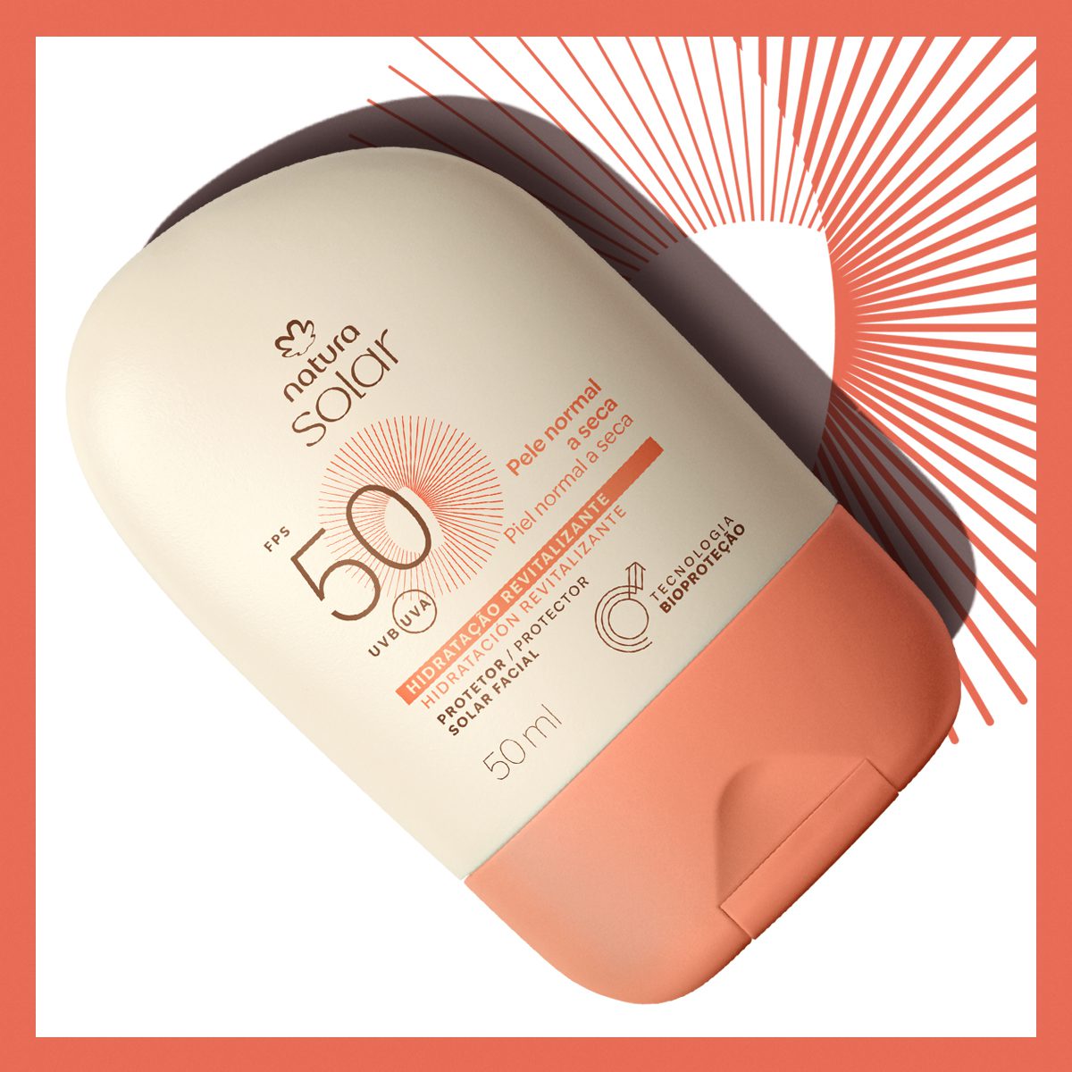 Protetor Solar Facial Pele Normal A Seca Fps 50 Natura Solar 50 ml
