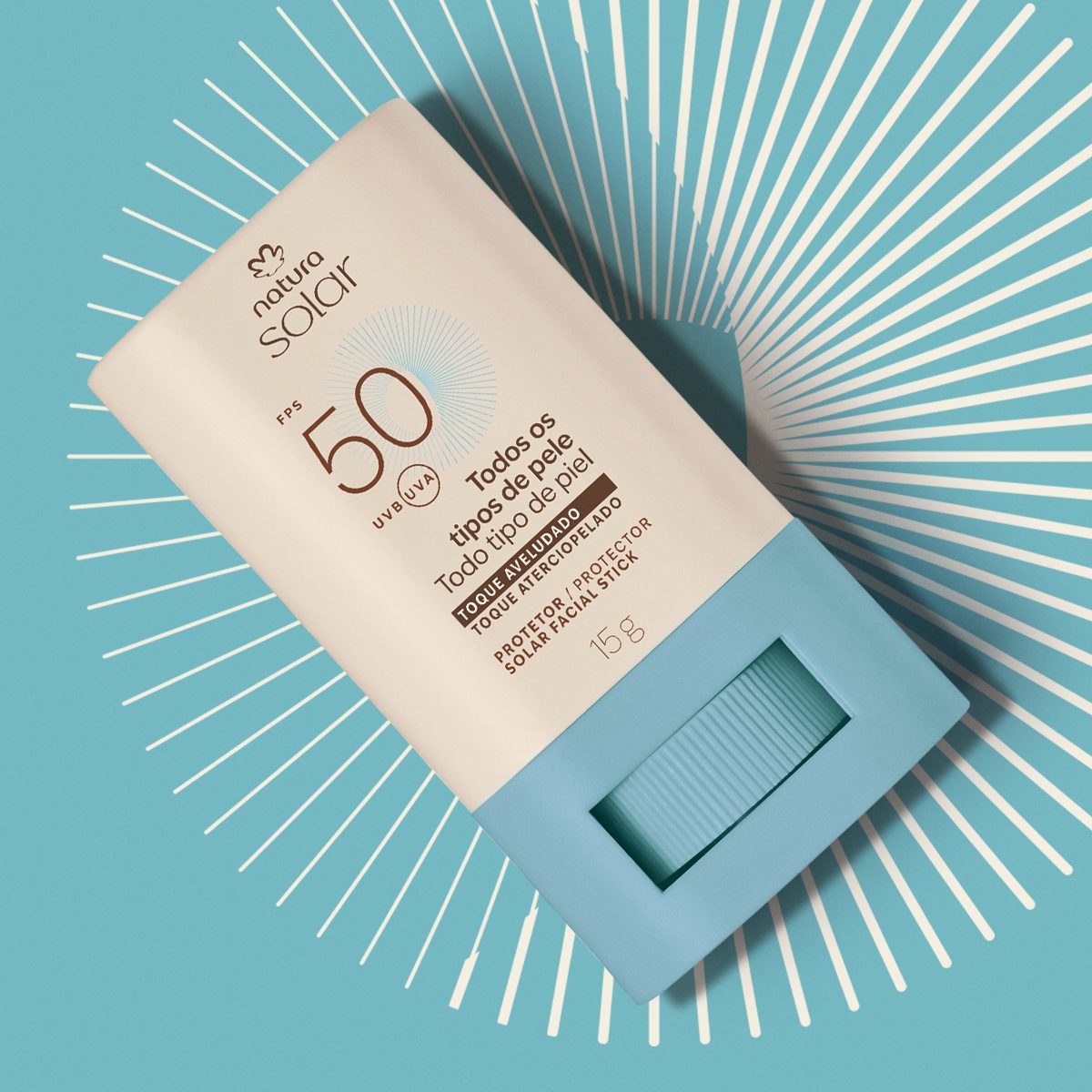 Protetor Solar Facial Stick Fps 50 Natura Solar 15 G