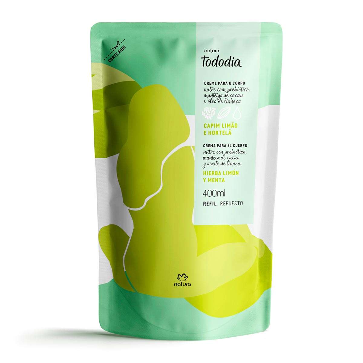 Refil Creme Desodorante Nutritivo Para O Corpo Tododia Capim Limao E Hortela 400 ml