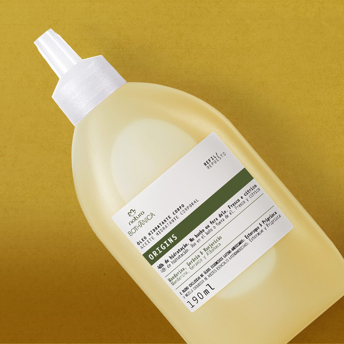 Refil Óleo Hidratante Corporal Bothânica Origins 190 ml