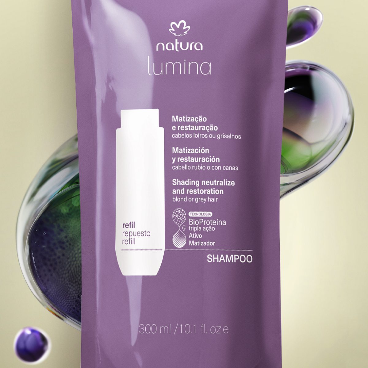 Refil Shampoo Lumina Matizador Para Matizacao E Restauracao 300 ml
