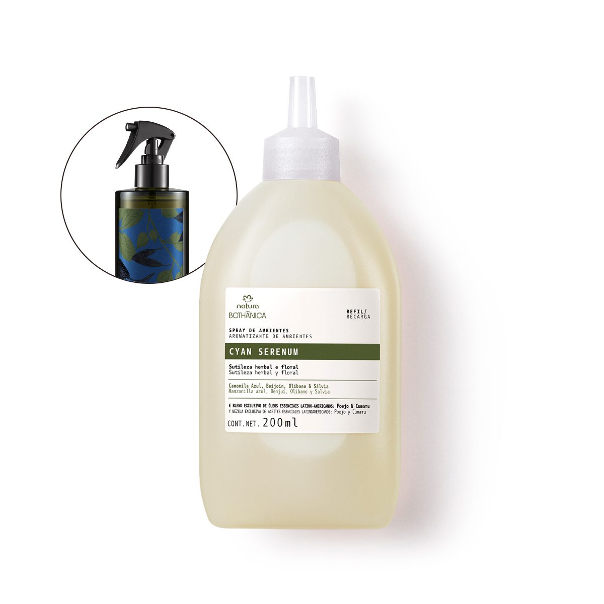 Refil Spray de Ambientes Bothânica Cyan Serenum 200 ml