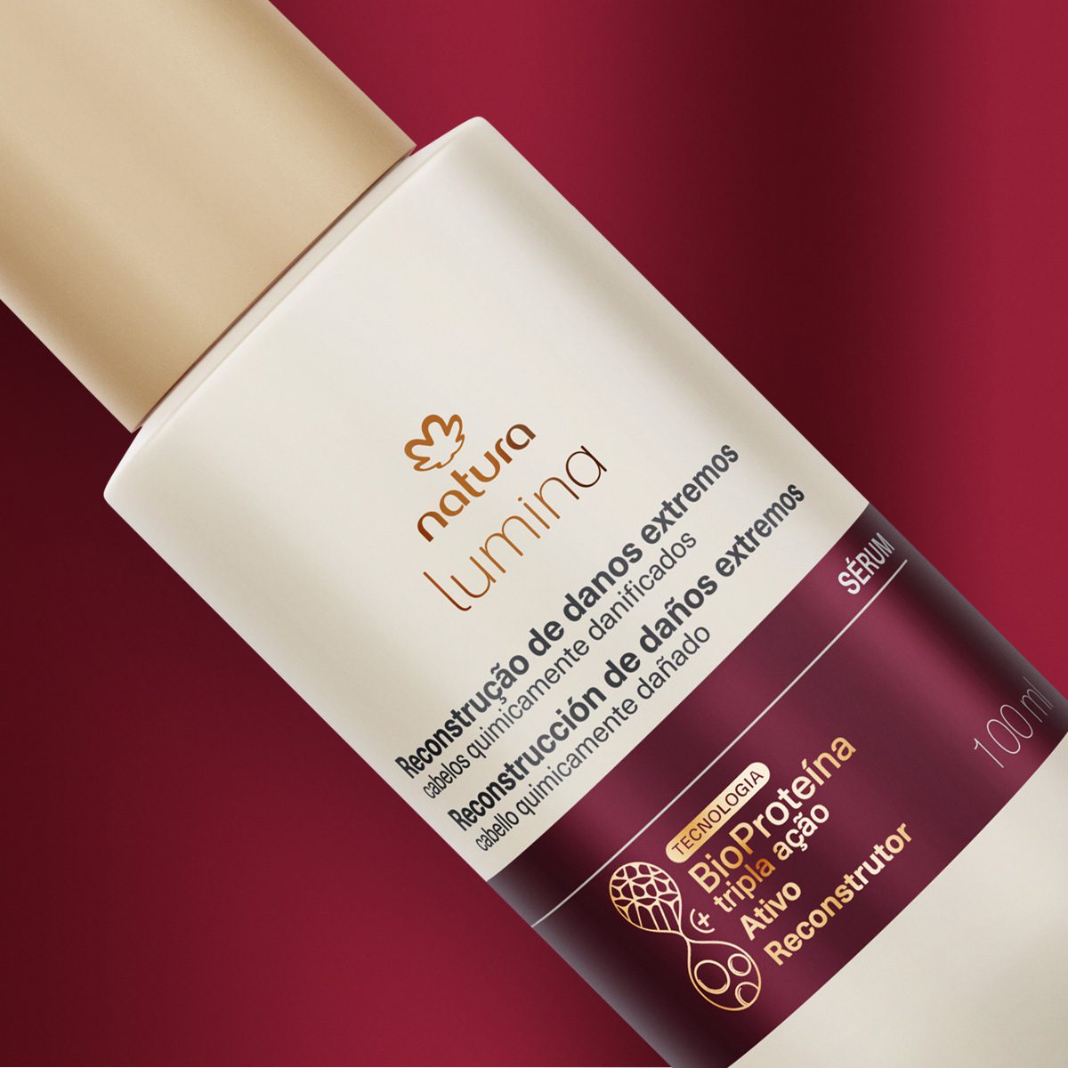 Serum Regenerador Progressivo Para Cabelos Quimicamente Danificados Lumina 100 ml