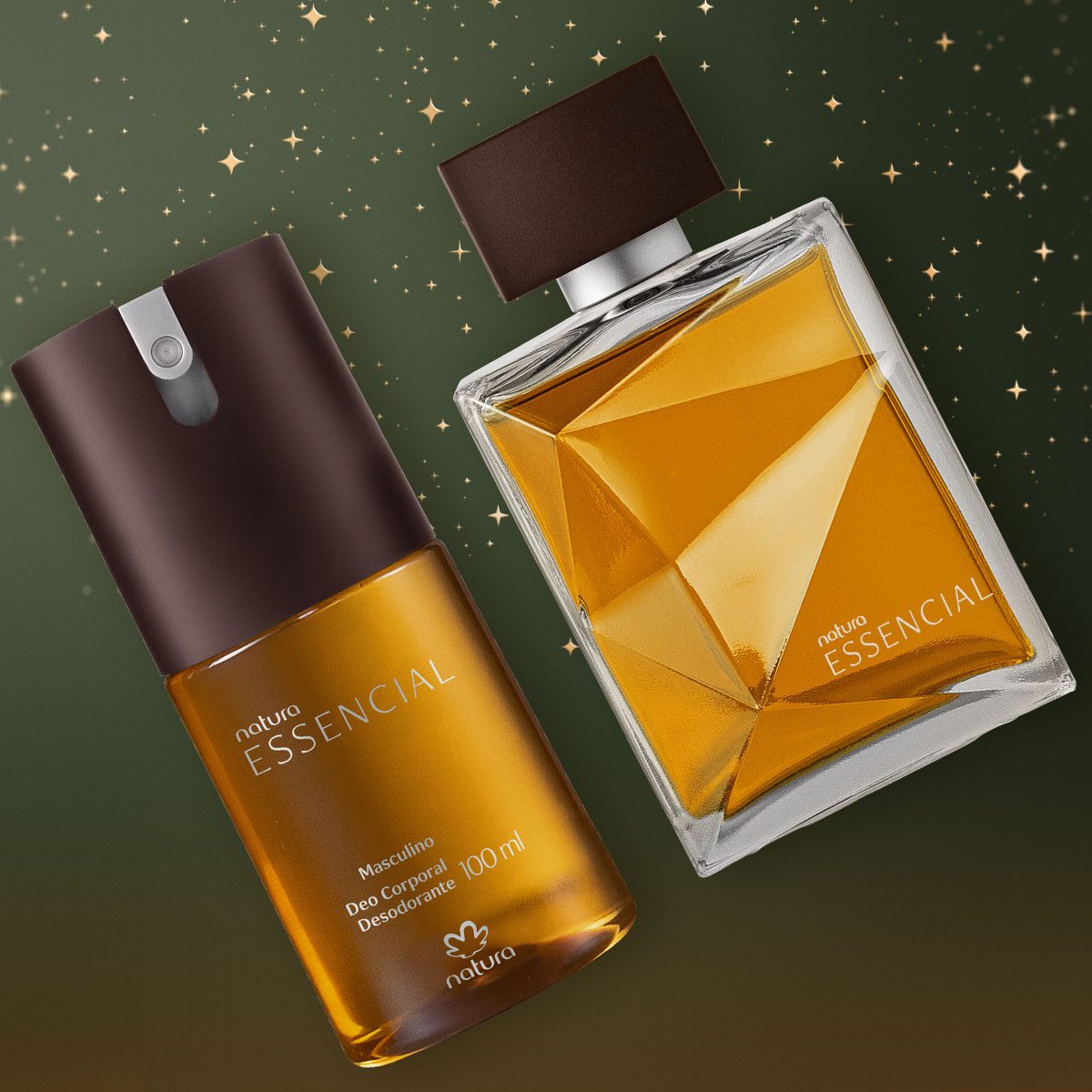 Lata metálica reutilizável do kit Natura Essencial Masculino