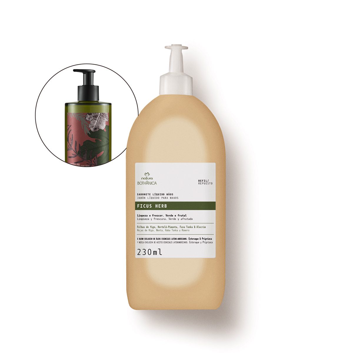 Frasco refill Sabonete Líquido Mãos Bothânica Ficus Herb
