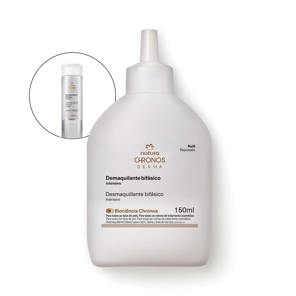 1761796491 395 Refil Fluido Bifasico Demaquilante Intensivo Chronos Derma 150 ml