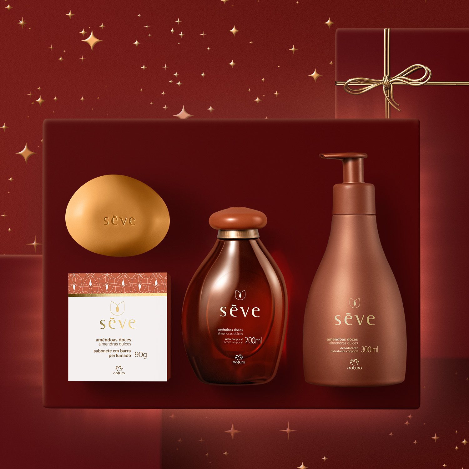 Presente Natura Seve Amendoas Doces 3 Produtos