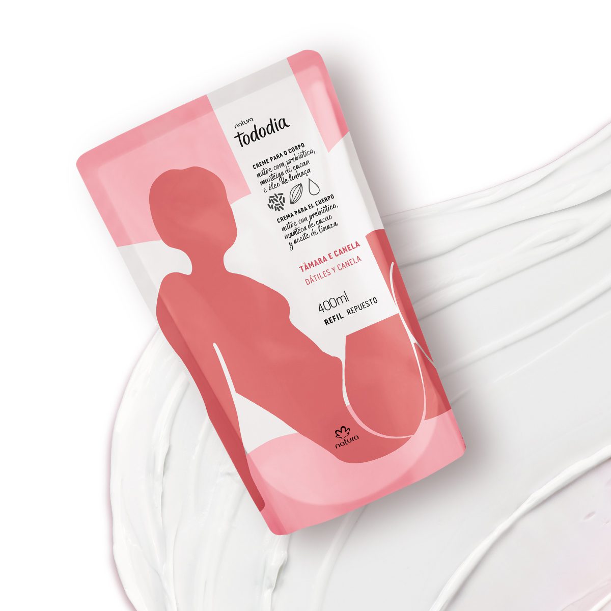 Refil Creme Desodorante Nutritivo Para O Corpo Tododia Tamara E Canela 400 ml