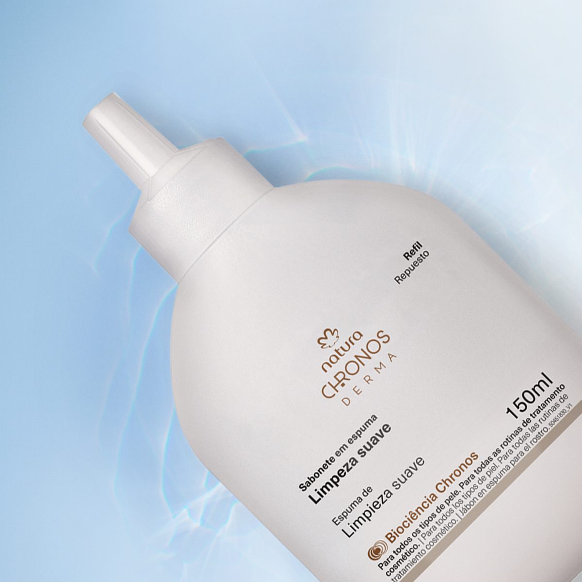 Refil Sabonete Em Espuma Limpeza Suave Chronos Derma 150 ml