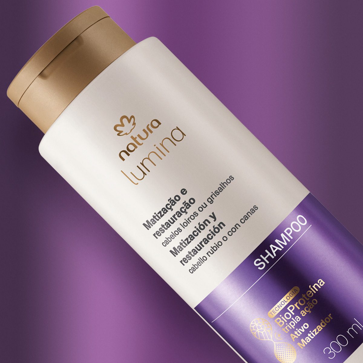 Shampoo Matizador Para Cabelos Loiros E Grisalhos Lumina 300 ml