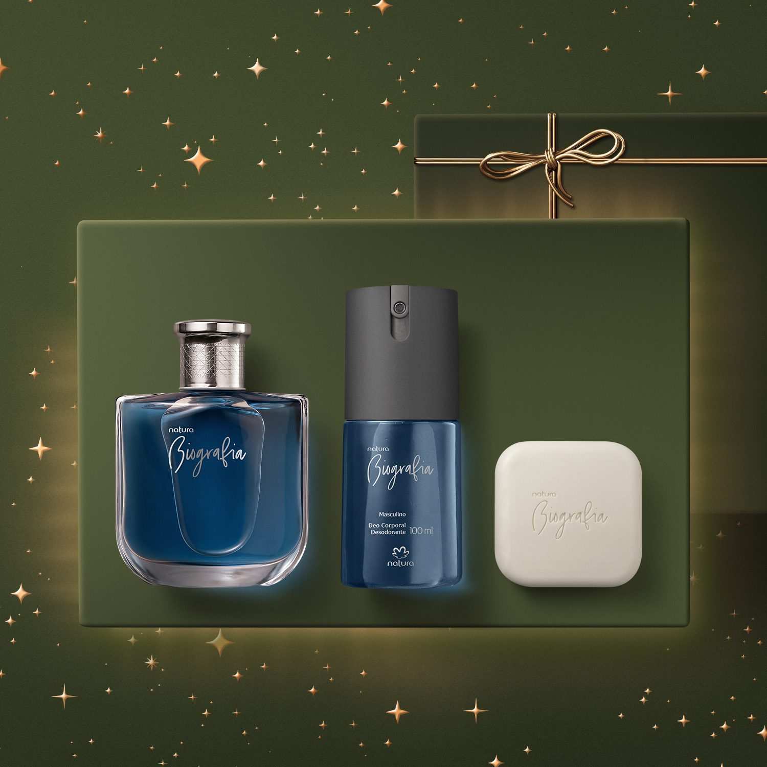 Presente Natura Biografia Masculino embalagem elegante