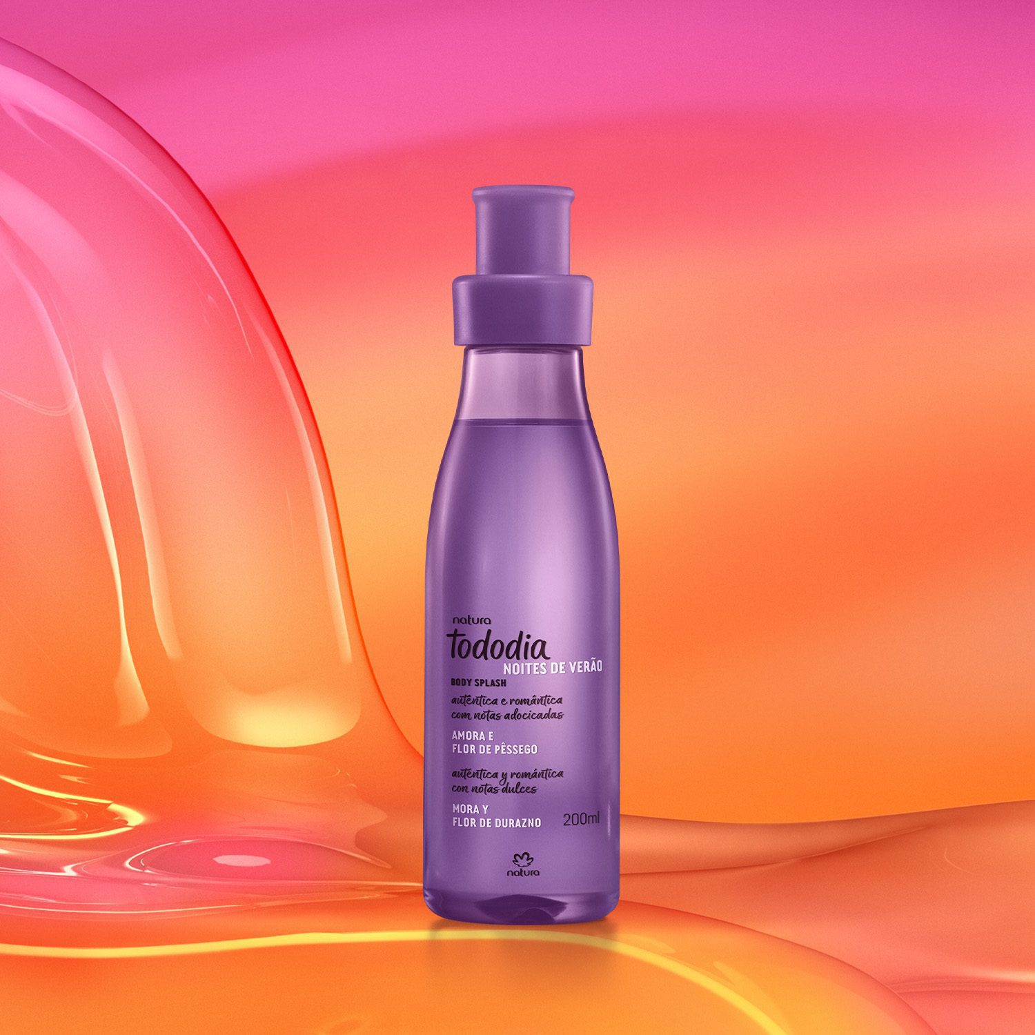 Detalhe Body Splash Tododia Amora e Flor de Pêssego
