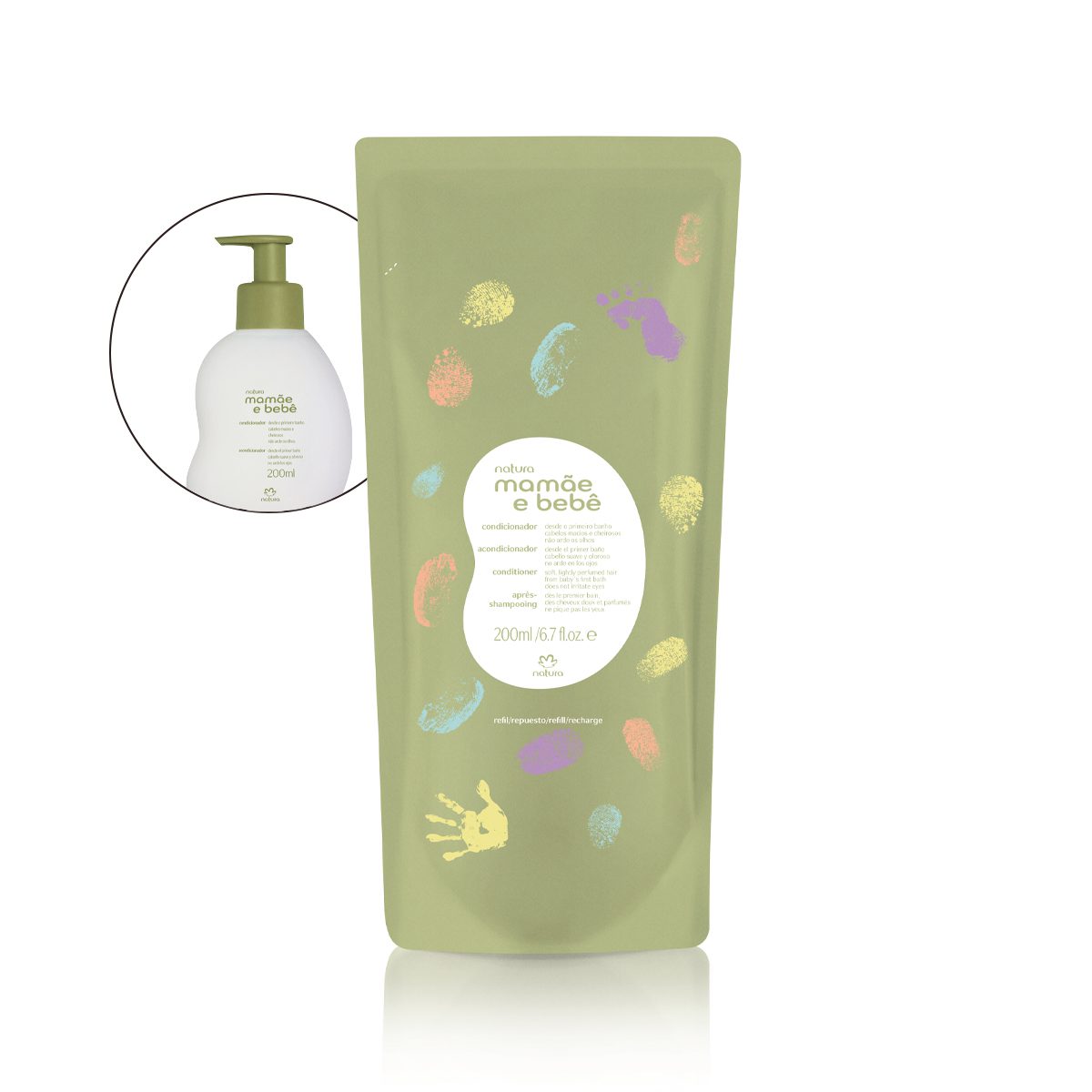Condicionador Natura Mamãe e Bebê aplicação
