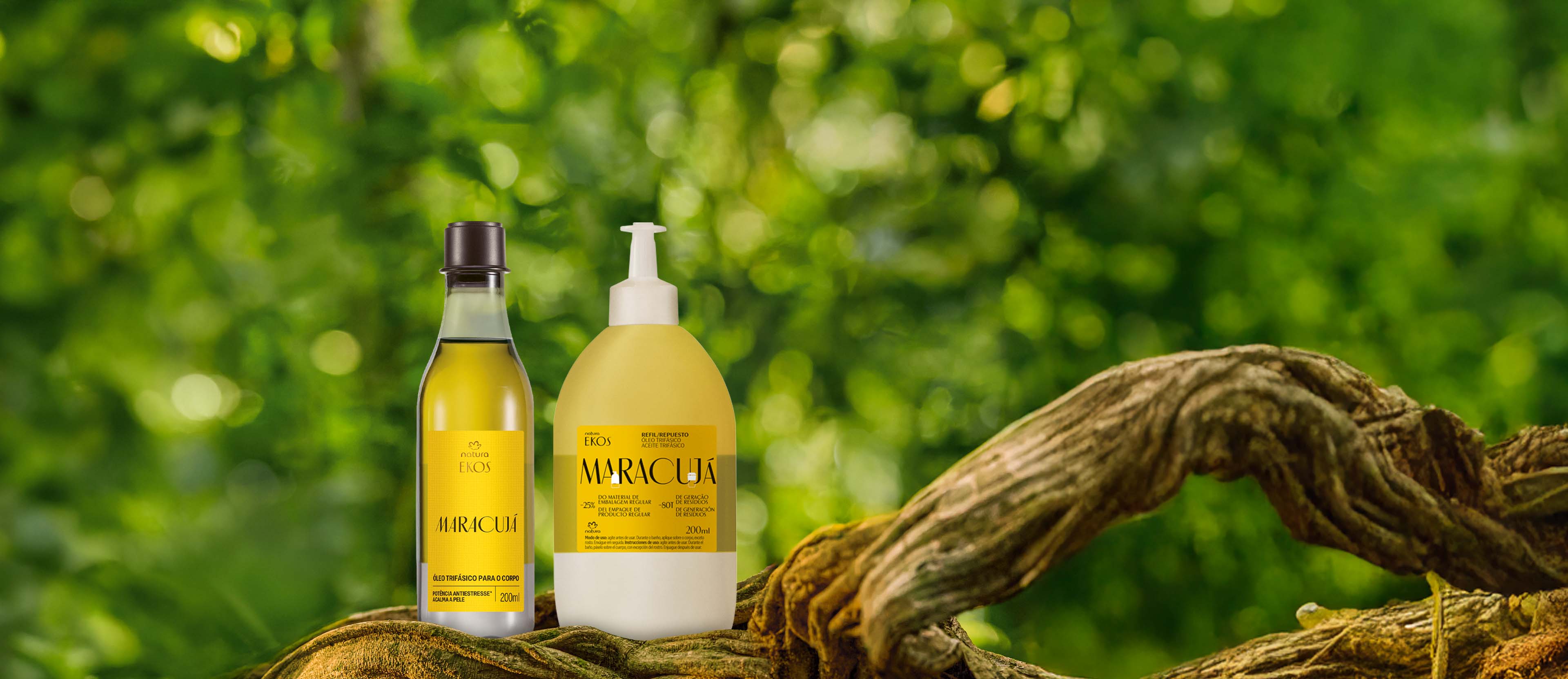 Kit Oleo Trifasico Desodorante Corporal Ekos Maracuja Com Refil 200 ml