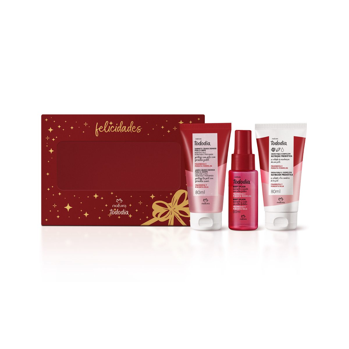 Presente Natura Tododia Framboesa e Pimenta Vermelha (3 produtos) 1 Presente Natura Tododia Framboesa E Pimenta Vermelha 3 Produtos