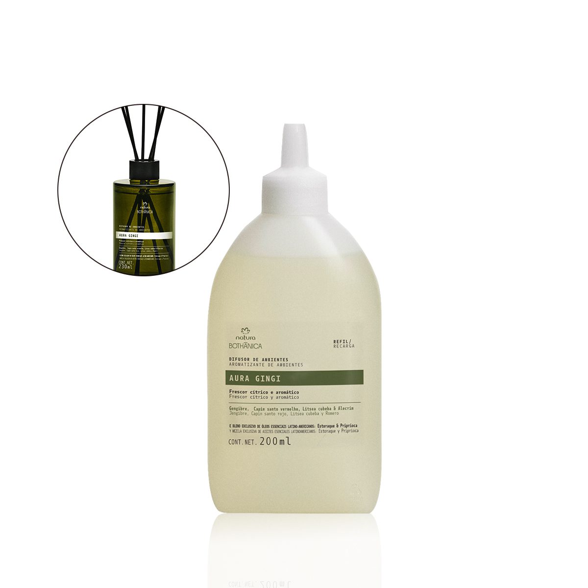 Refil Difusor De Ambiente Natura Bothanica Aura Gingi 230 ml