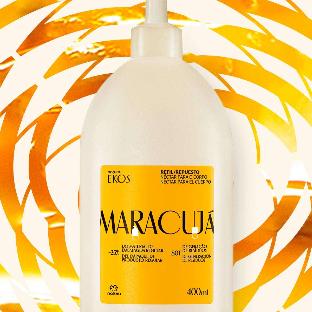 Refil Nectar Desodorante Hidratante Para O Corpo Ekos Maracuja 400 ml