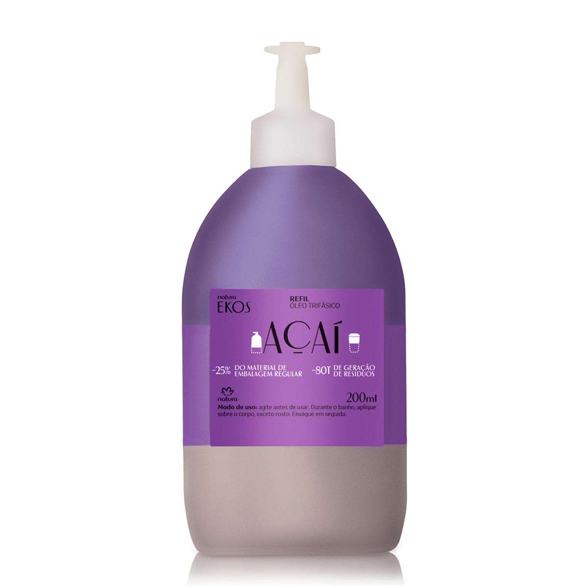 Refil Oleo Trifasico Desodorante Corporal Ekos Acai 200 ml
