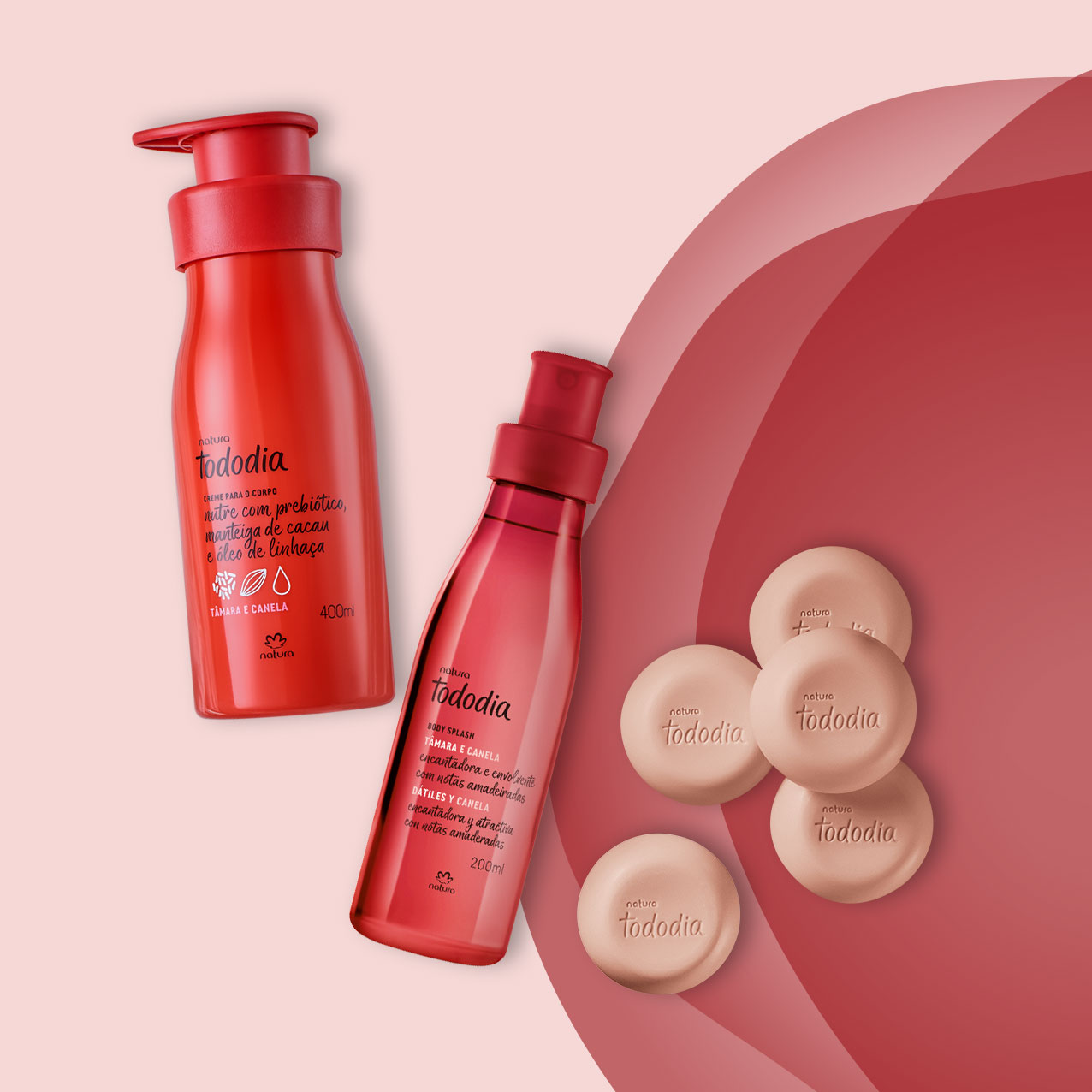 Kit Tododia Tâmara e Canela com Sabonete, Hidratante e Body Splash (3 produtos) 5 Body Splash Tododia sendo aplicado