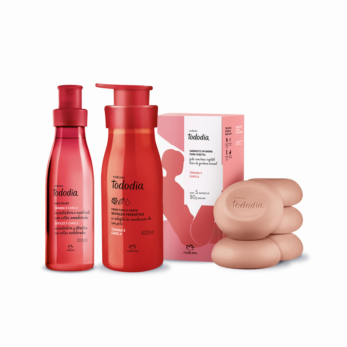 Kit Tododia Tâmara e Canela com Sabonete, Hidratante e Body Splash (3 produtos) 4 Detalhe do creme desodorante