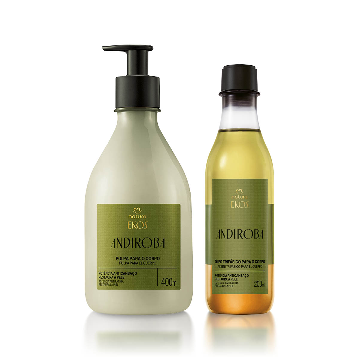 Kit Ekos Andiroba Creme E Oleo Trifasico Para O Corpo 4 Creme Hidratante Ekos Andiroba 400ml