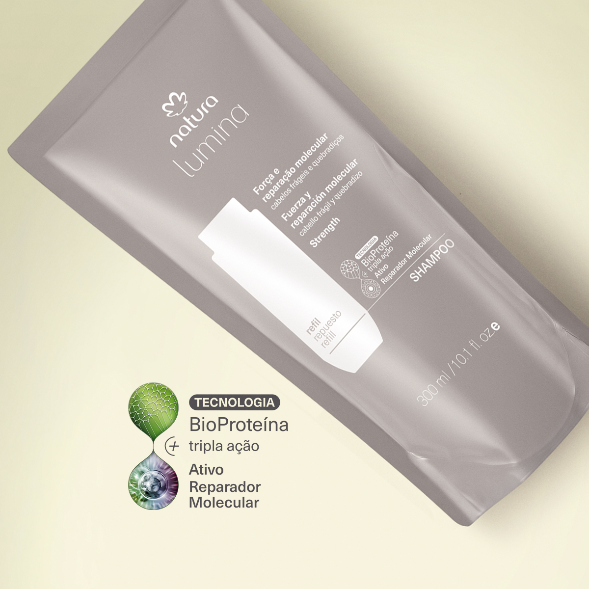 1766360868 863 Refil Shampoo Forca e Reparacao Molecular Lumina