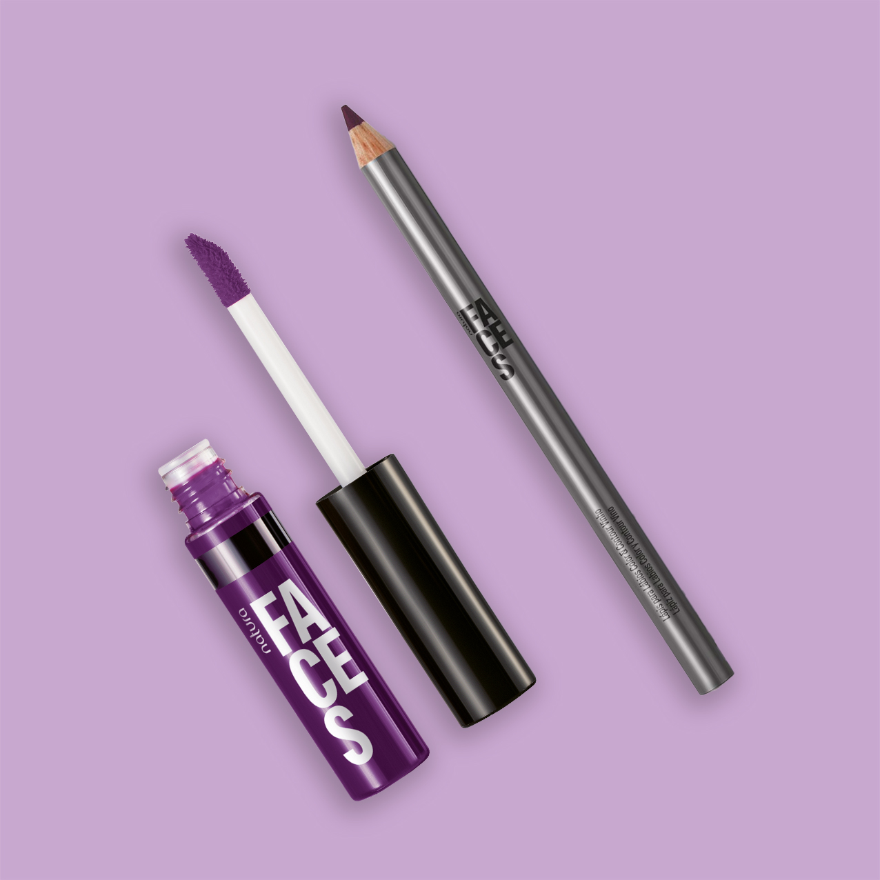 1766397504 545 Kit Faces Lapis Labial Vinho e Lip Tint Roxo Go