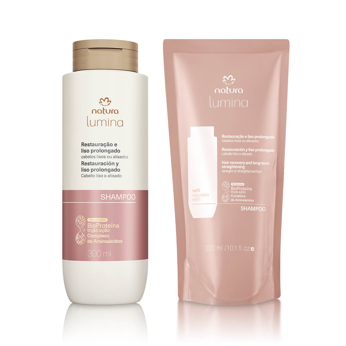 1766400012 230 Kit Shampoo com Refil Lumina Restauracao e Liso Prolongado
