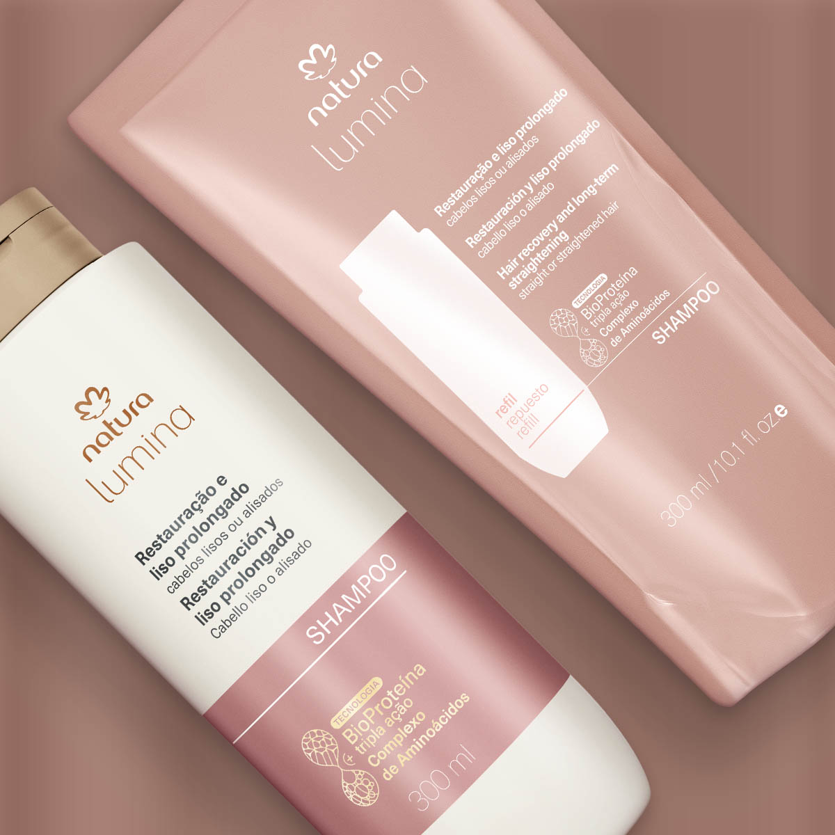 1766400012 278 Kit Shampoo com Refil Lumina Restauracao e Liso Prolongado