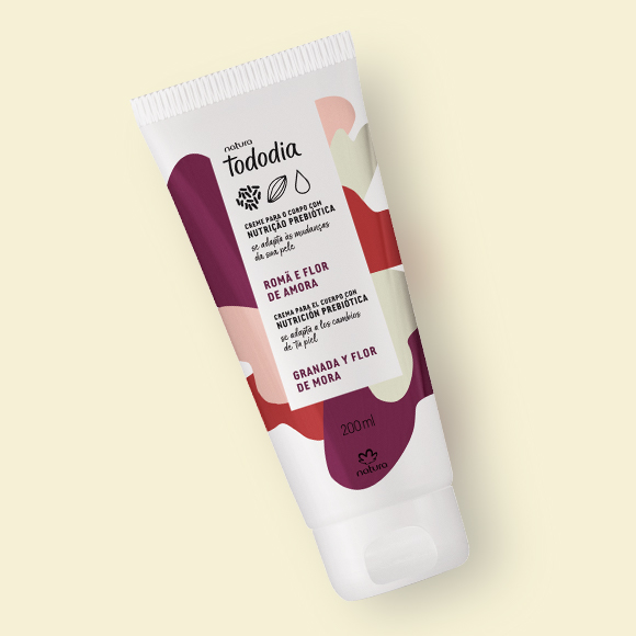 Creme Desodorante Nutritivo Para o Corpo Tododia Romã e Flor de Amora 3 Visual mobile do Creme Desodorante Nutritivo Tododia